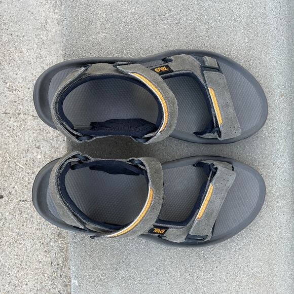 Teva Katavi Sandals Men 9 Grey Suede Outdoor Hiking Travel Adventure Comfort New - Picture 4 of 8